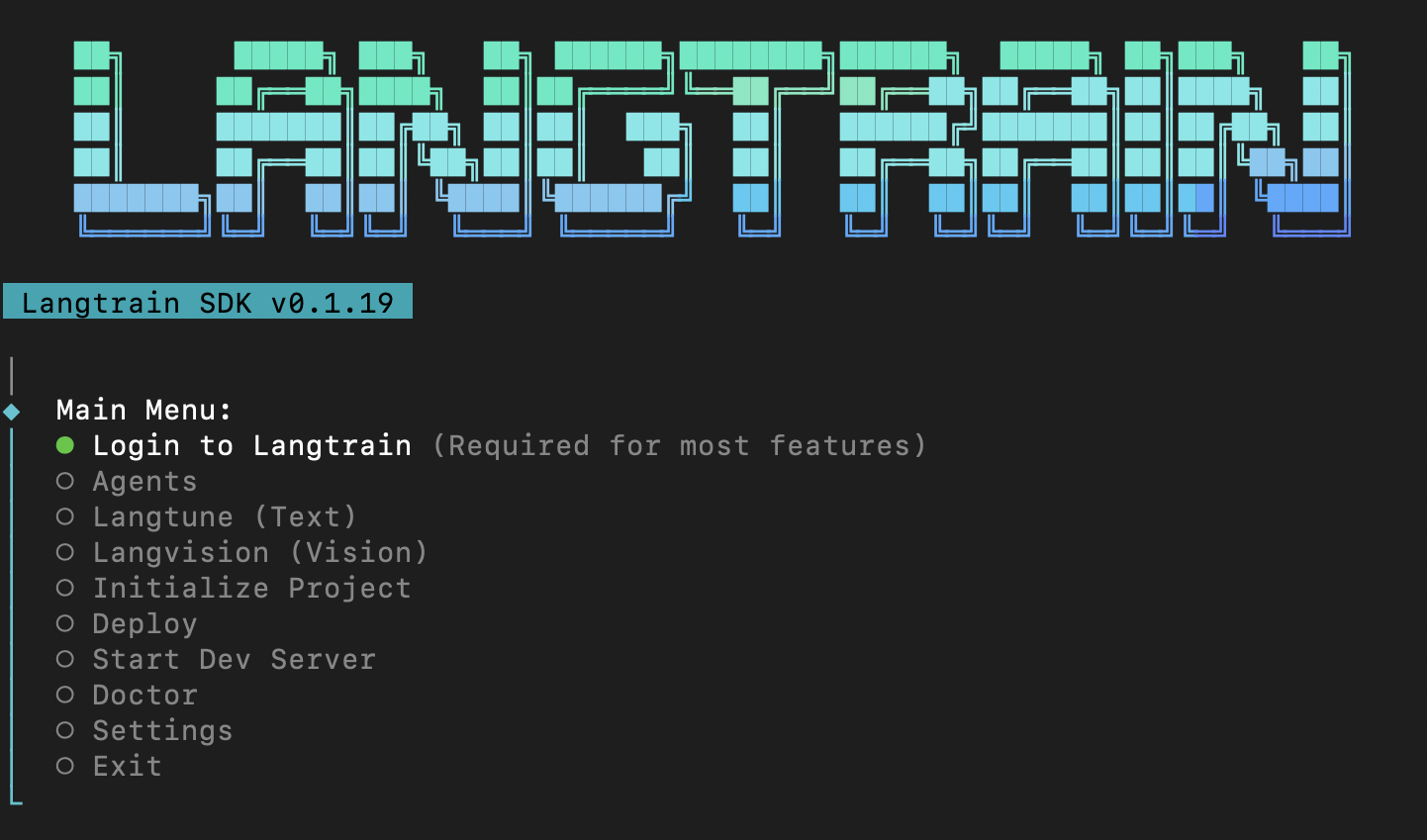 Langtrain CLI Interface